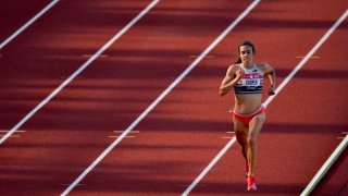 Abbey Cooper competes in the first heat of the women's 5000-meter run at the U.S. Olympic Track and Field Trials Friday, June 18, 2021, in Eugene, Ore.