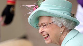Britain's Queen Elizabeth II smiles, during day five of of the Royal Ascot horserace
