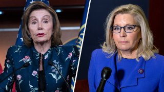 Nancy Pelosi, left, and Liz Cheney, right.