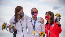 Carissa Moore with other medalists