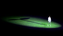 A performer symbolizing the individual athlete training separately yet still united, during the Opening Ceremony of the Tokyo 2020 Olympic Games at Olympic Stadium on July 23, 2021 in Tokyo, Japan.