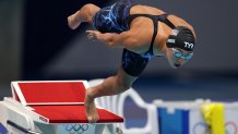 Torri Huske of Team United States competes in the Women's 100m Butterfly Final on day three of the Tokyo 2020 Olympic Games at Tokyo Aquatics Centre on July 26, 2021 in Tokyo, Japan.