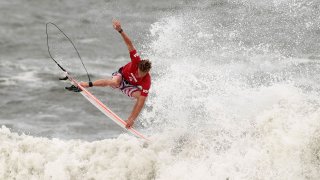 Kolohe Andino competes in Tokyo