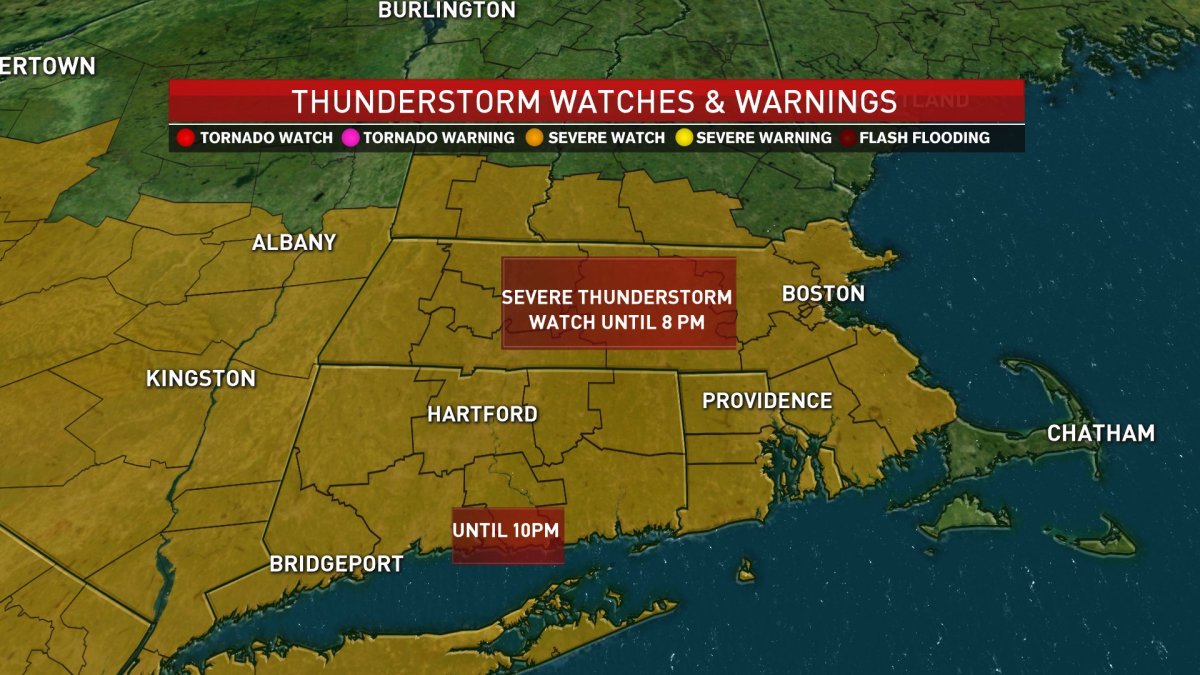 Severe Thunderstorm Watch, Warnings for Massachusetts, New Hampshire