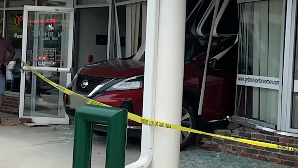 Car Crashes Into Strip Mall NBC Boston