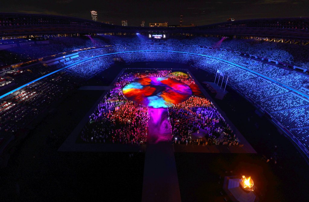 The Athletes of the competing nations enter the stadium during the Closing Ceremony of the Tokyo 2020 Olympic Games at Olympic Stadium on August 08, 2021 in Tokyo, Japan.
