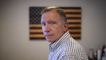 Retired NYPD Officer Ken Winkler, poses for a portrait in his office