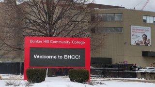 This Feb. 4, 2021, file photo shows the Bunker Hill Community College campus in Boston.