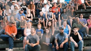 People attend a county fair in a city that has seen a spike in Covid infections on August 06, 2021 in Rolla, Missouri.