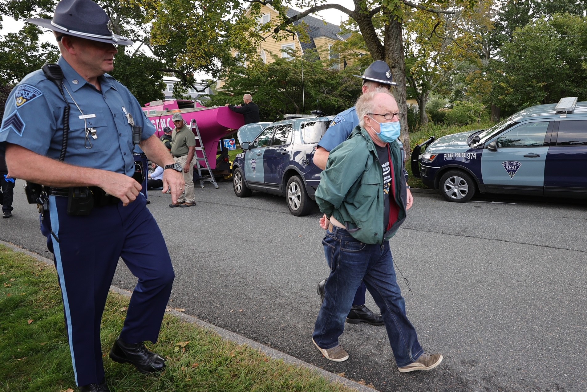 Protesters Arrested Outside Gov. Baker’s House in Swampscott NBC Boston