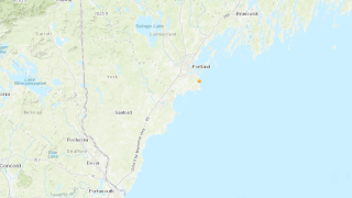 An earthquake map of a tremor that shook Maine Saturday, Sept. 25, 2021.