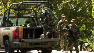 FILE - Mexican army soldiers in Chiapas, Mexico