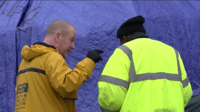 Boston Begins Clearing Mass & Cass Tents