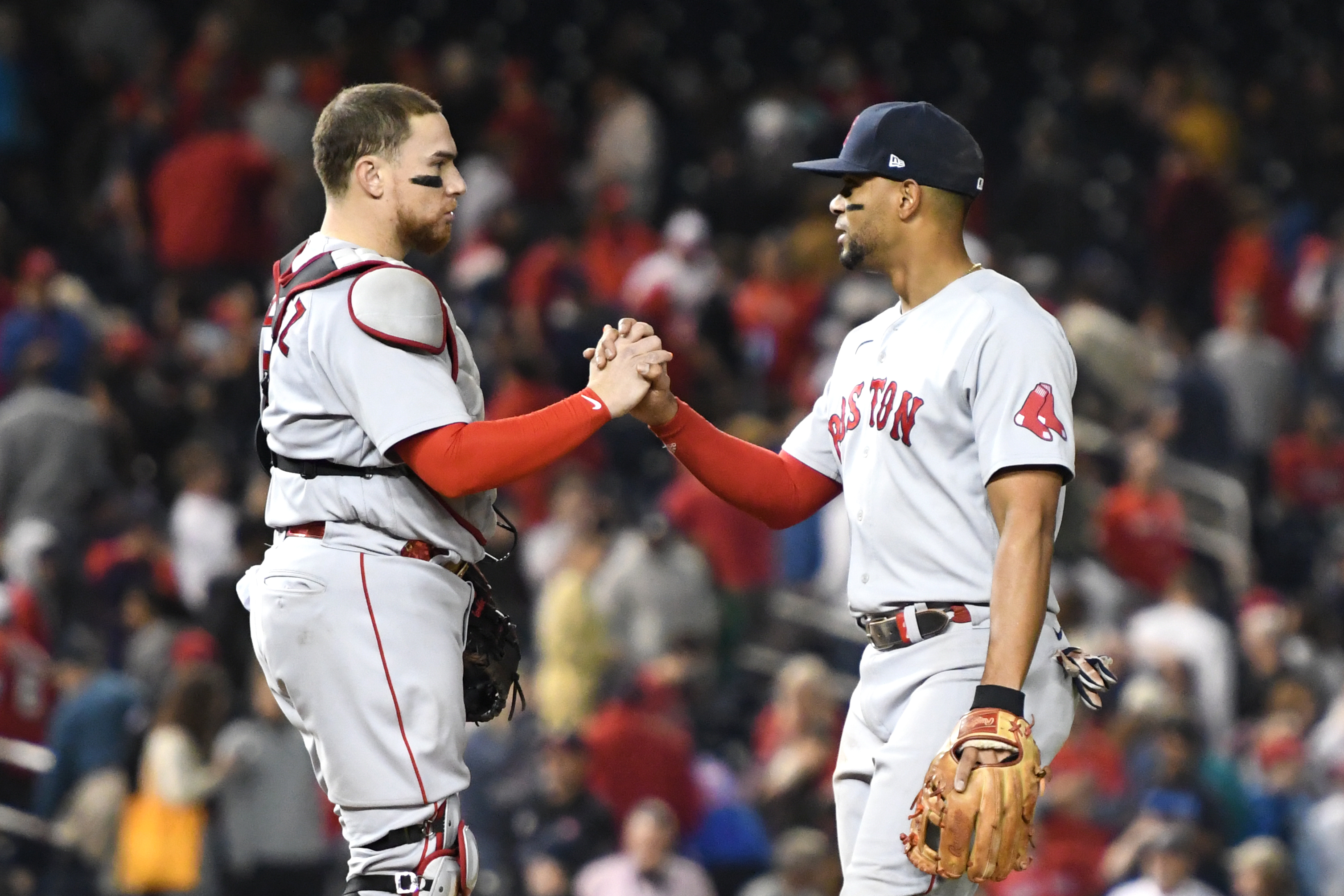 Xander Bogaerts of the Boston Red Sox celebrates with Christian News  Photo - Getty Images
