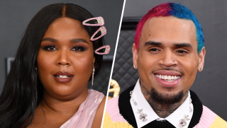 Lizzo (left) and Chris Brown (right)