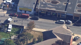 The scene of a fatal crash in Lawrence, Massachusetts, on Wednesday, Oct. 13, 2021.