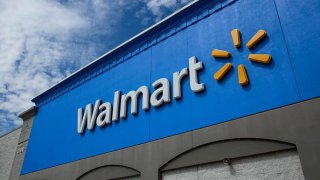 Exterior view of a Walmart store on August 23, 2020 in North Bergen, New Jersey. Walmart saw its profits jump in latest quarter as e-commerce sales surged during the coronavirus pandemic.