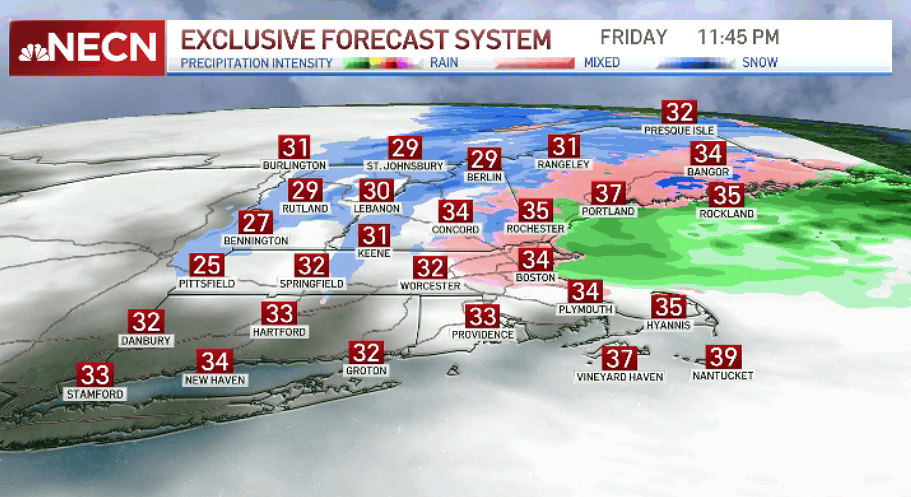 Snow Accumulating in Northern New England, Wintry Mix Falling South ...