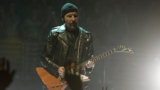 The Edge of the band U2 performs in concert during their "eXPERIENCE + iNNOCENCE Tour" at The Wells Fargo Center on Wednesday, June 13, 2018, in Philadelphia.