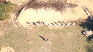 A firing range in Harwich, Massachusetts, where an officer shot themselves in the leg on Wednesday, Nov. 17, 2021.