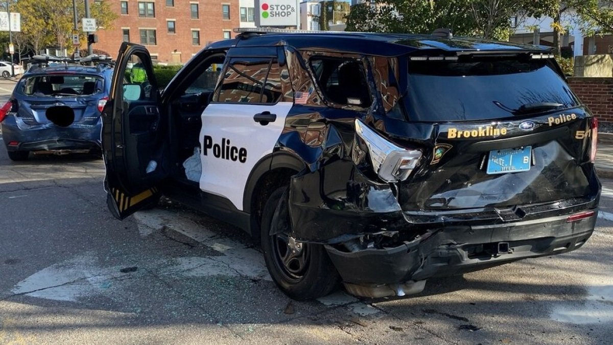 Brookline Crash Police Officer, 1 Other Person Injured NBC Boston