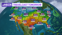 A map showing expected highs and weather the day before Thanksgiving 2021 in the United States