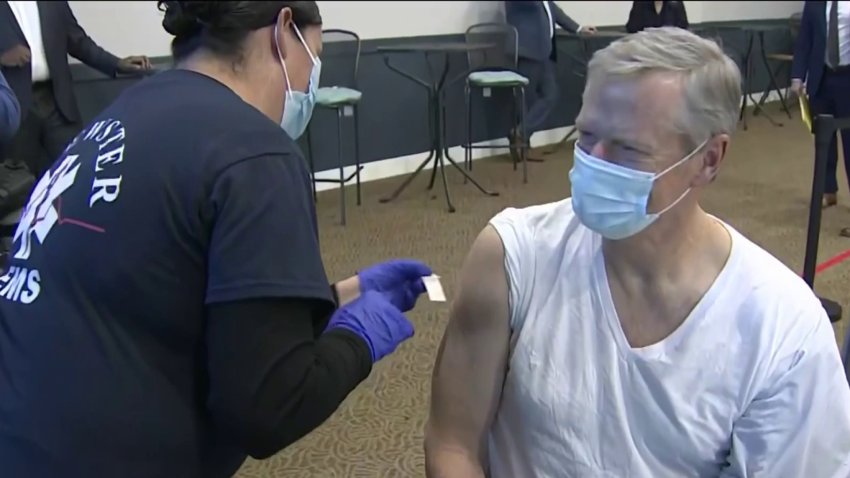 Gov. Charlie Baker Gets COVID Booster Shot