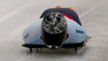 ALTENBERG, GERMANY - FEBRUARY 27: Andrew Blaser of the United States in action during the first heat for the Men's Skeleton on day seven of the BMW IBSF World Championships Altenberg 2020 on February 27, 2020 in Altenberg, Germany. (Photo by Martin Rose/Bongarts/Getty Images)