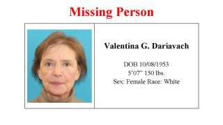 A missing person flyer for Valentina Dariavach, 68