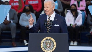 President Joe Biden speaks about voting rights legislation at the Atlanta University Center Consortium in Atlanta, Georgia on January 11, 2022.