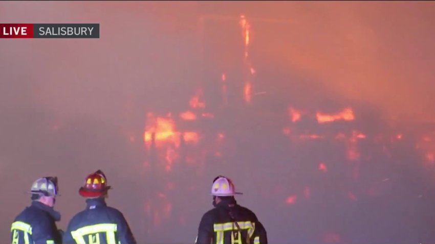 Winds Fuel Massive Fire in Salisbury