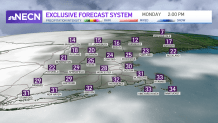 Temperature map of New England