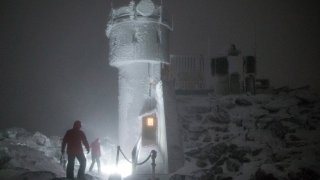 This file photo shows the Mount Washington Observatory in winter.