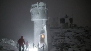 This file photo shows the Mount Washington Observatory in winter.