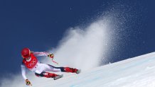 Mikaela Shiffrin of Team United States skis during the Women's Downhill on day 11 of the 2022 Winter Olympics at National Alpine Ski Centre on February 15, 2022, in Yanqing, China.