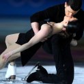 Charlene Guignard and Marco Fabbri of Team Italy react during the Figure Skating Gala Exhibition on day 16 of the 2022 Winter Olympics at Capital Indoor Stadium on Feb. 20, 2022, in Beijing, China.