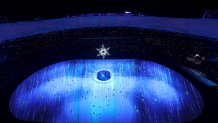 Performers dance farewell with the "Moment of Rememberance, The Message of a Willow Twig" during the closing ceremony of the 2022 Winter Olympic Games, Feb. 20, 2022, in Beijing.