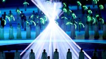 Performers dance farewell with the "Moment of Rememberance, The Message of a Willow Twig" during the closing ceremony of the 2022 Winter Olympic Games, Feb. 20, 2022, in Beijing.