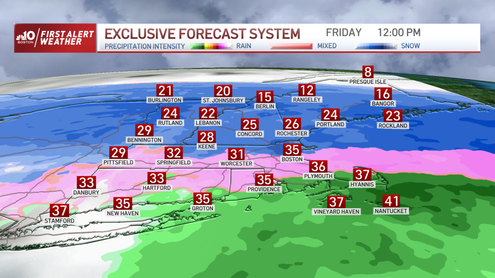 Boston Snow Forecast Friday Up to 12 Inches Possible in Mass. NBC Boston