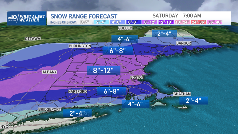 How Much Snow Is Boston Going To Get This Winter How Much Snow Are We Getting Tomorrow in Massachusetts? – NBC Boston