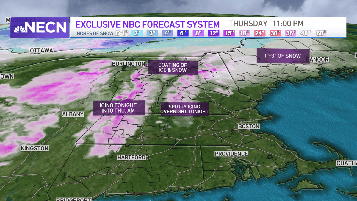 New England Forecast: Tracking Snow, Rain, Sleet for Thursday – NBC Boston