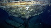 A view of the stern of the wreck of Endurance, polar explorer's Ernest Shackleton's ship.