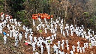 crash site of the China Eastern Airlines plane
