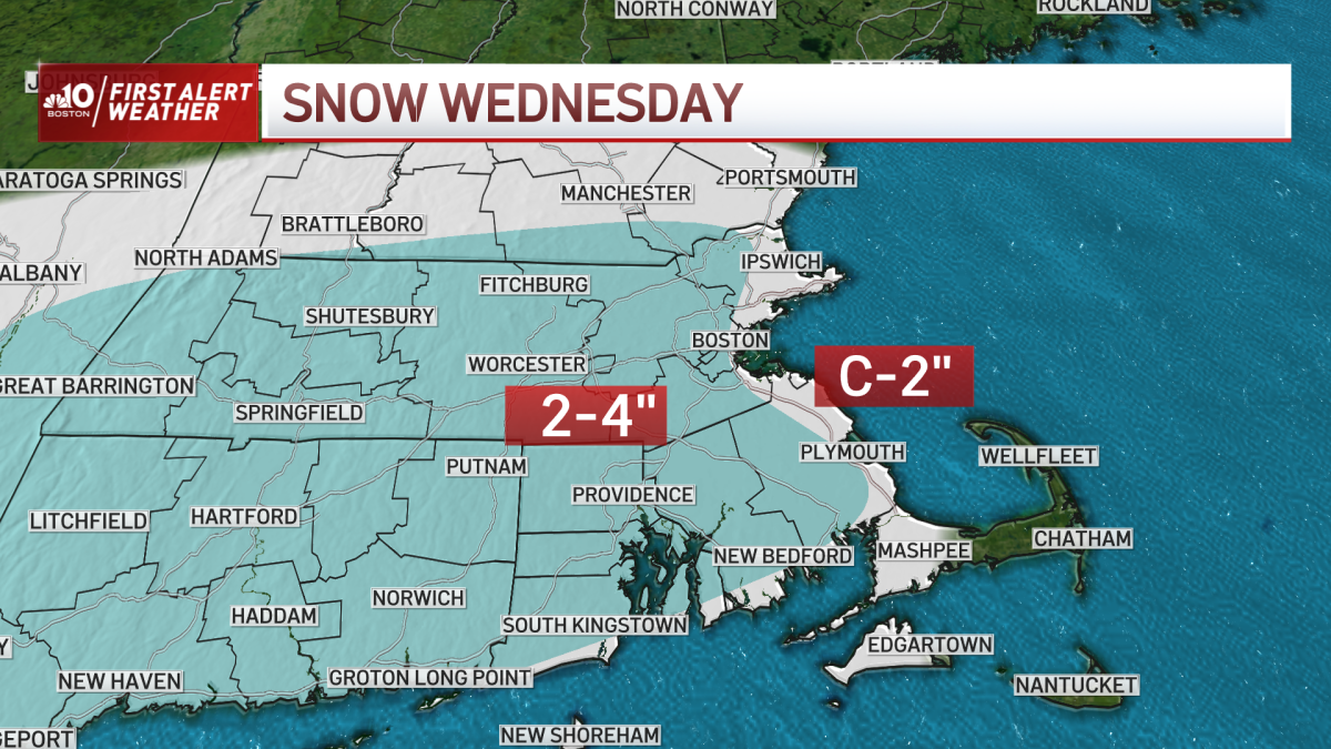 Snow Forecast Massachusetts How Many Inches of Snowfall Today? NBC