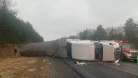 Tractor-Trailer Rolls Over on I-495 in Bolton