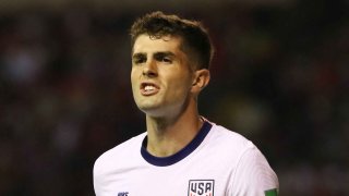 Christian Pulisic of the U.S. reacts during the first half against Costa Rica at Estadio Nacional. (Credit: USA TODAY Sports)