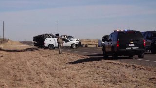 Nine people died in a fiery, head-on collision in West Texas, including six students and a coach from a New Mexico university who were returning home from a golf tournament, authorities said.