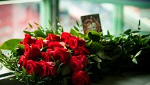 BOSTON, MA - APRIL 15: Flowers are displayed in the press box in memory of former Boston Red Sox second baseman and NESN broadcaster Jerry Remy before the 2022 Opening Day game against the Minnesota Twins on April 15, 2022 at Fenway Park in Boston, Massachusetts. (Photo by Billie Weiss/Boston Red Sox/Getty Images)