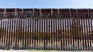A portion of the U.S.-Mexico border wall in Douglas, Arizona.