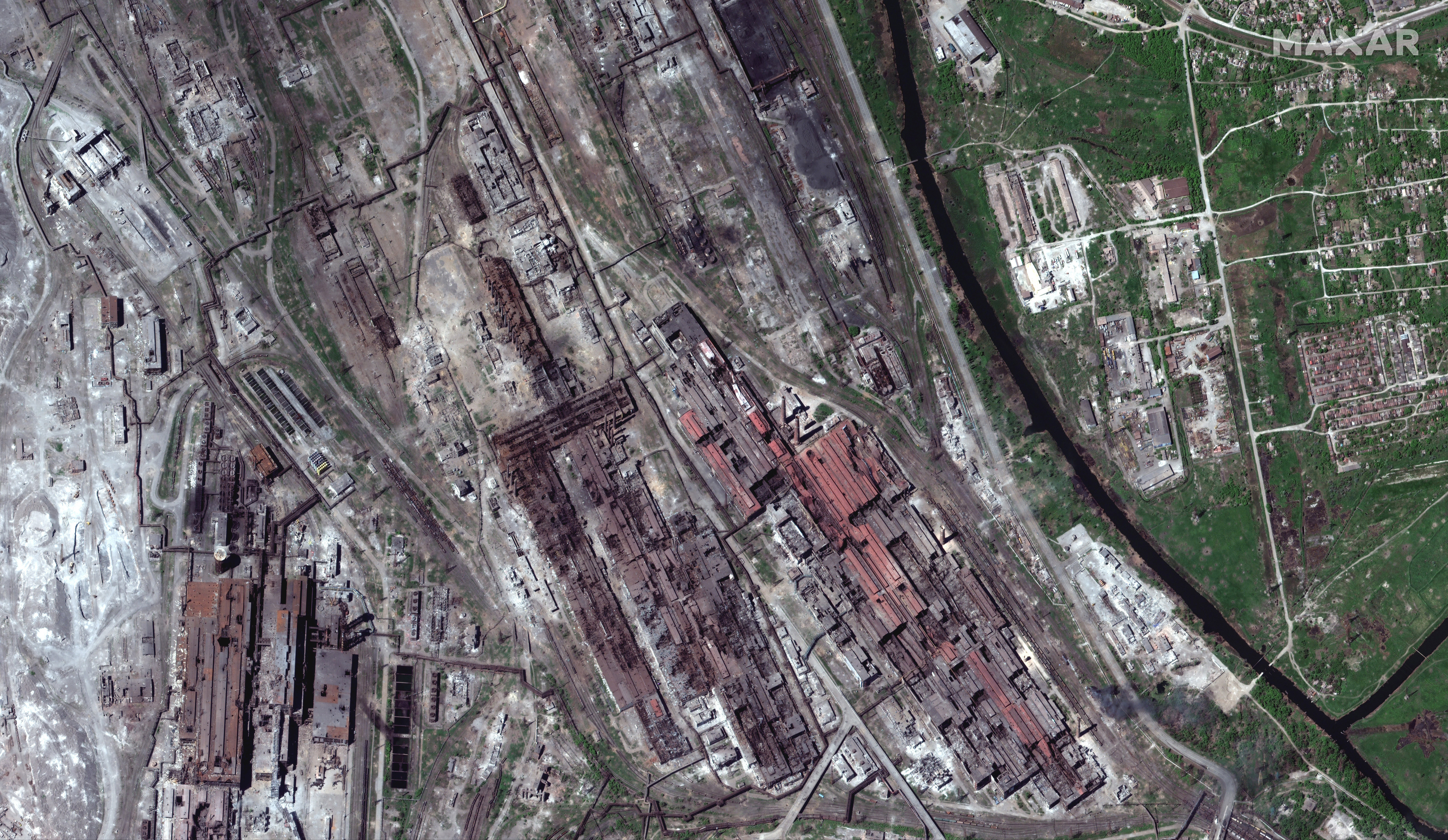 The Azovstal steel plant in Mariupol, under the Donetsk People’s Republic, eastern Ukraine, May 12, 2022. <a href="/news/national-international/russian-war-effort-runs-into-diplomatic-military-hurdles/" target="_blank" rel="noreferrer noopener">Mariupol's last defenders surrendered to Russian forces</a> mid-May after weeks of assaults below the steelworks plant, as Russia sought to solidify its influence over the separatist-controlled territory of Donbas.